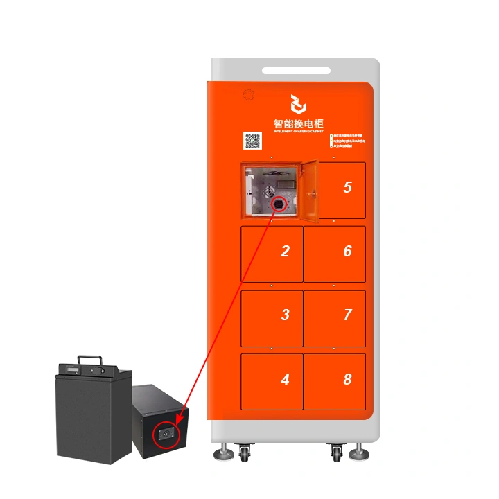 8-compartment intelligent battery swapping cabinet - rear plug-in