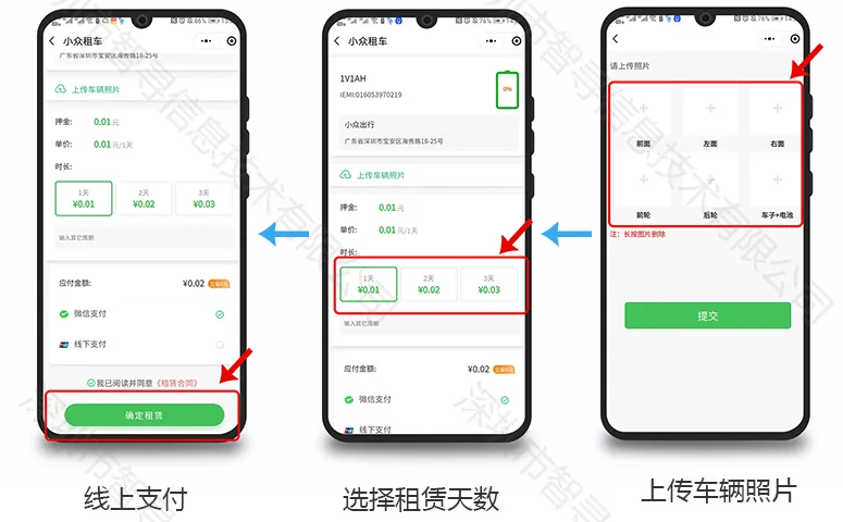小众租车:小程序电动车租车还车详细演示